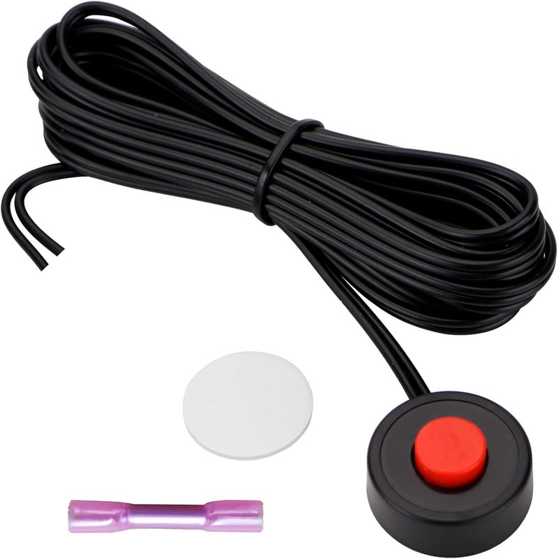 AOLIHAN Mini Speaker Horn Momentary Push Button Switch with Quick Connector and Pre-Wiring Wires, 12V/24V On Off High Round Cap Air Horn Switch Button for Train Truck Car Motor Boat (red Button) - Image 1